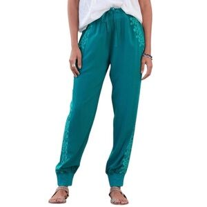Sundance ‘Poet’ embroidered jogger pants teal green Small